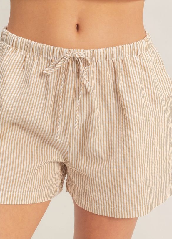 Striped Drawstring Waist Shorts