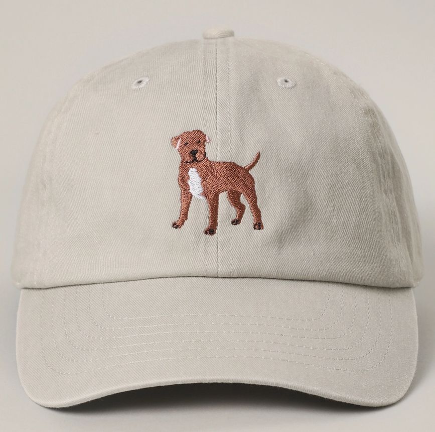 Brown Pit Bull Baseball Cap