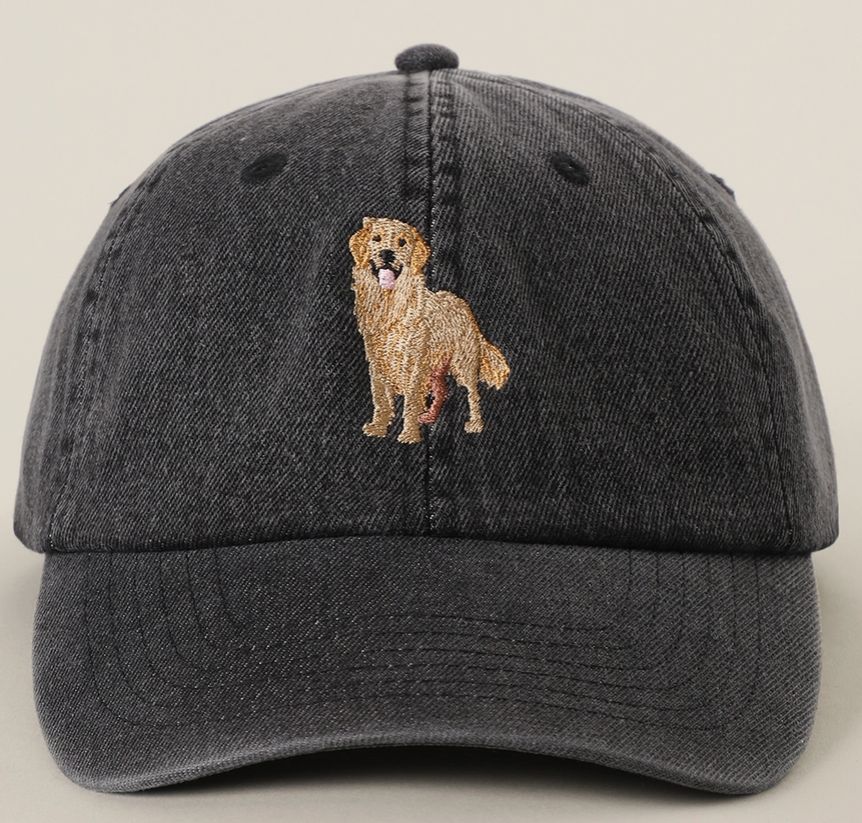 Golden Retriever Embroidered Denim Cap Golden Retriever Embroidered Denim Cap