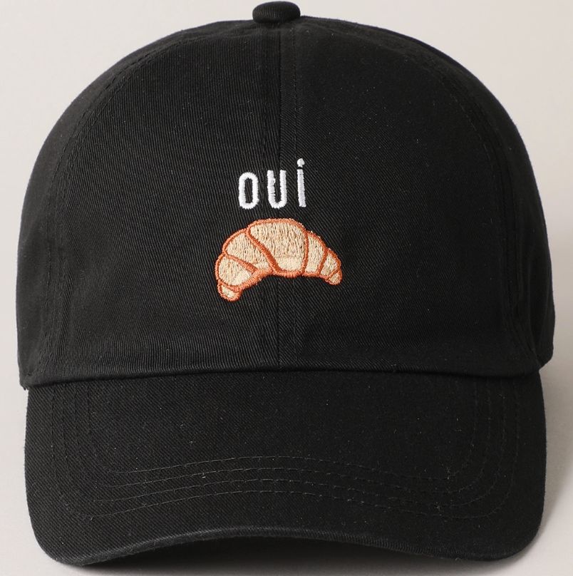 Oui Croissant Embroidered Cap Oui Croissant Embroidered Cap