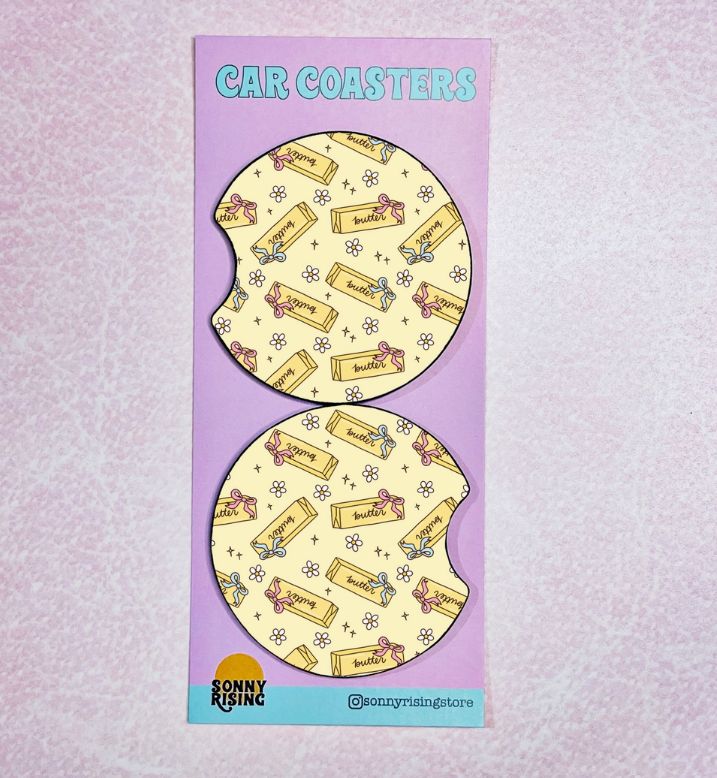Car Coasters, Butter Lover Car Coasters, Butter Lover