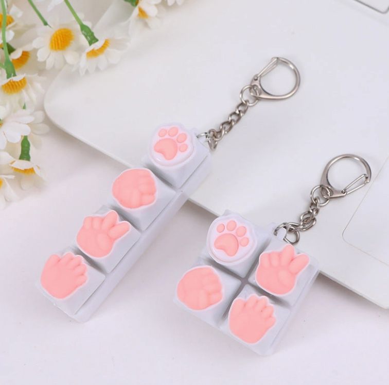 Silicone Cat Paw Fidget Keychain