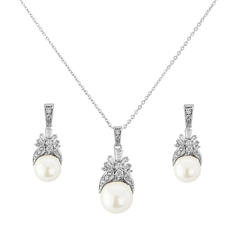 Cubic Zirconia - Regal Crystal necklace set