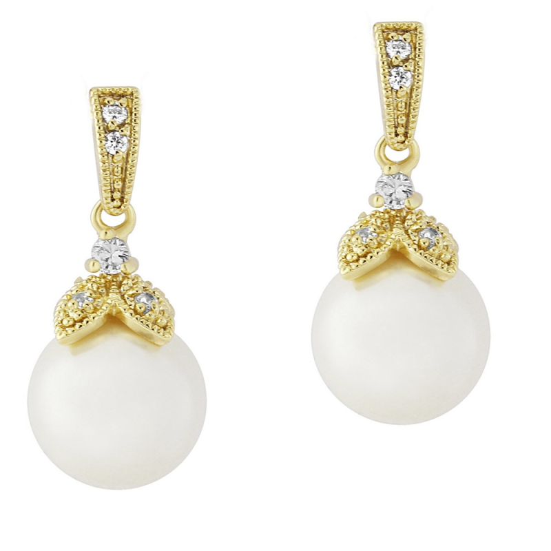 Cubic Zirconia Collection - Opulence Pearl Earring