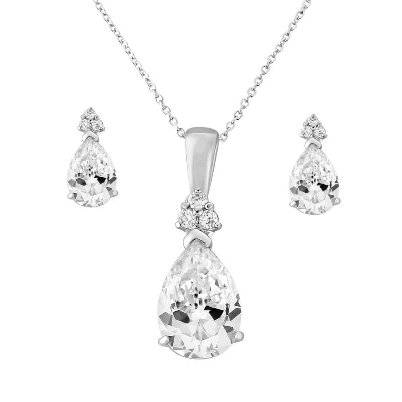 Cubic Zirconia Collection - Delicate Starlet Necklace Set