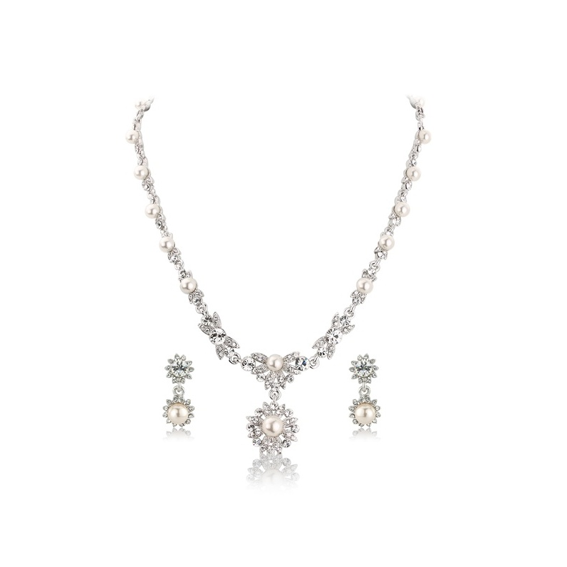Pearlicious Crystal Necklace Set - Clear