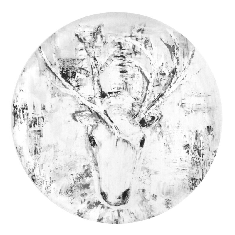Ailo, mustavalkoinen, 40cm koivutarjotin