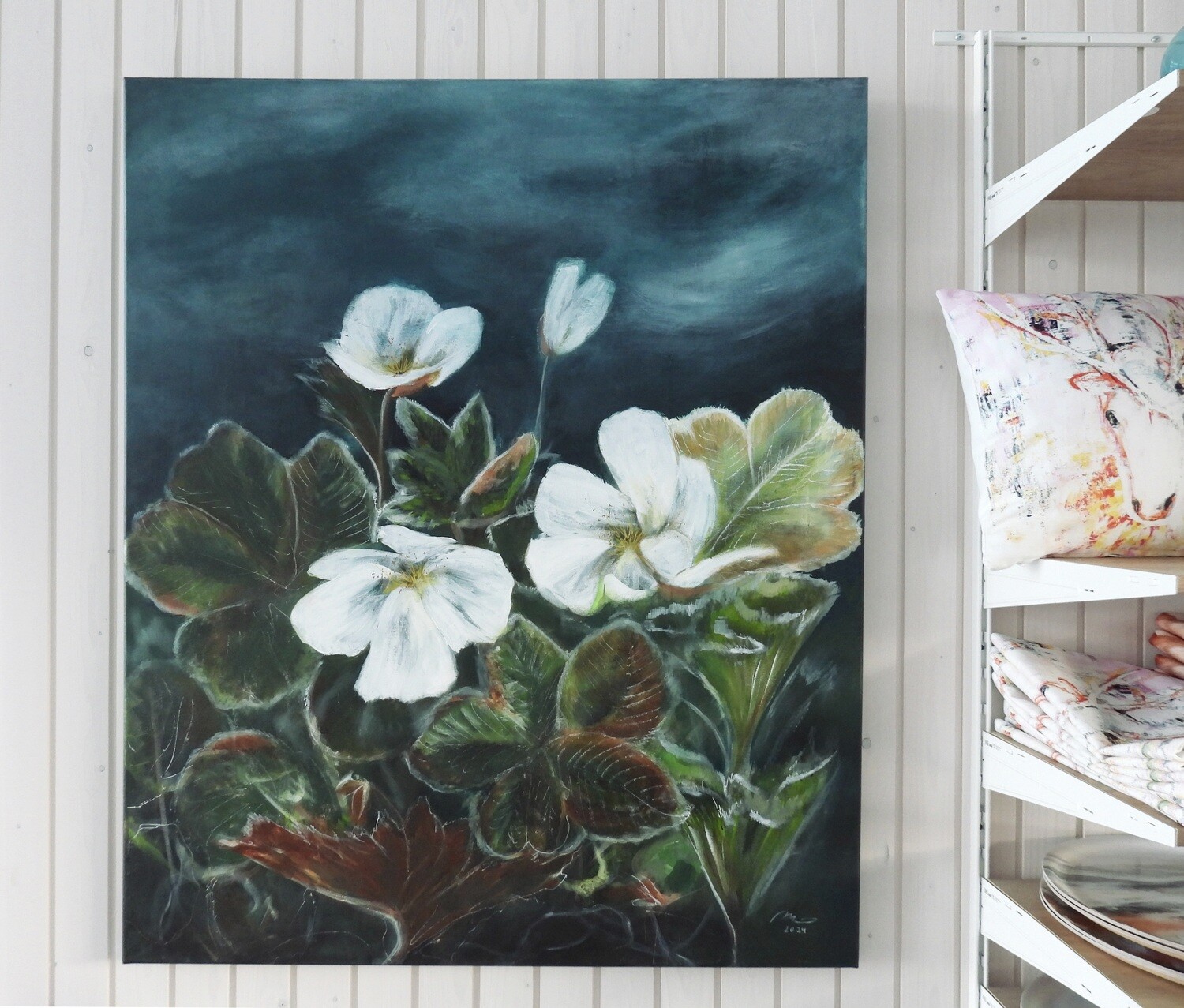 "Hillan kukkia", Akryylimaalaus 120x100x4cm