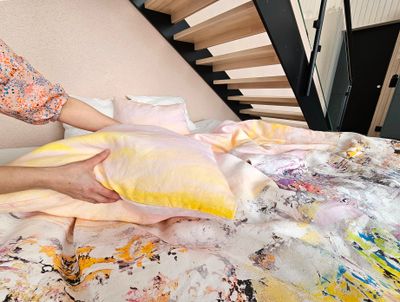 &quot;Jäähyväiset kylmälle&quot; Hampputyynyliina