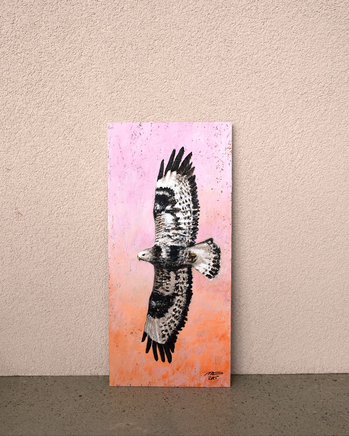Akryylimaalaus vanerille, 30,5x65,5x1cm