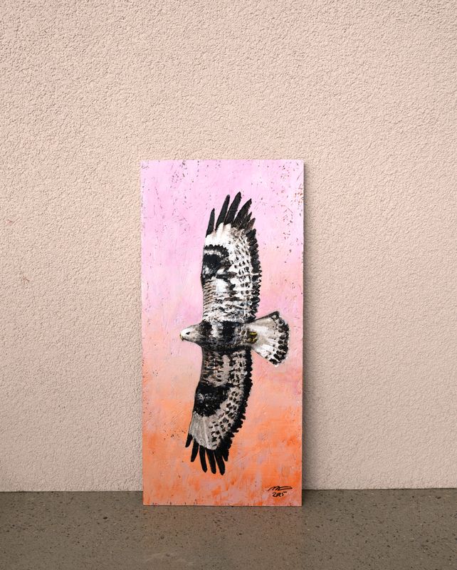 Akryylimaalaus vanerille, 30,5x65,5x1cm