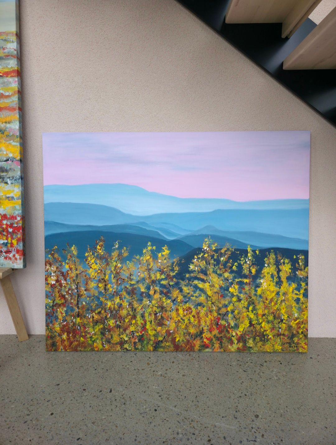 Akryylimaalaus pellavakankaalle, 120x100x3cm