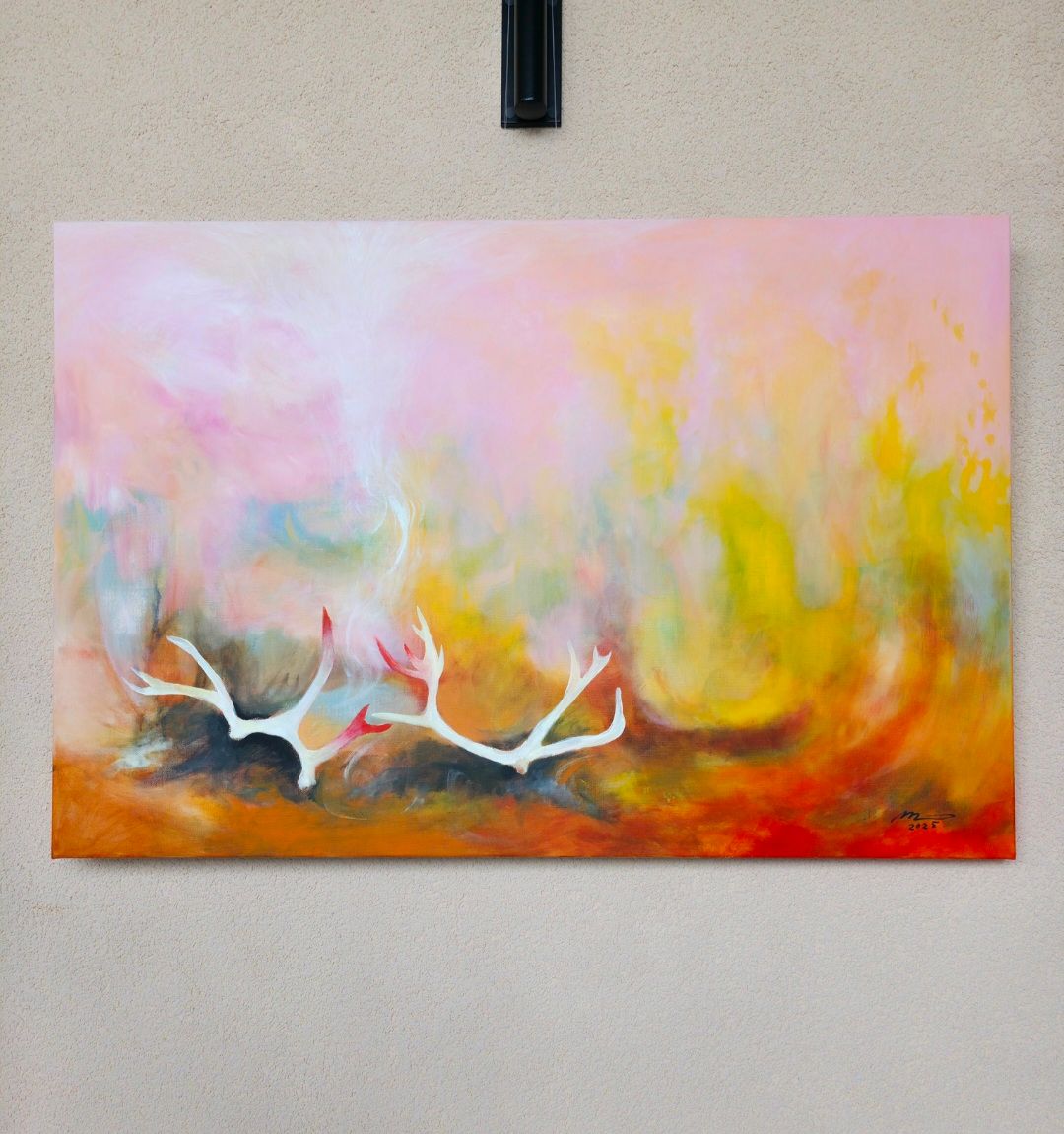 Akryylimaalaus pellavakankaalle 120x80x3cm