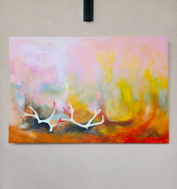 Akryylimaalaus pellavakankaalle 120x80x3cm