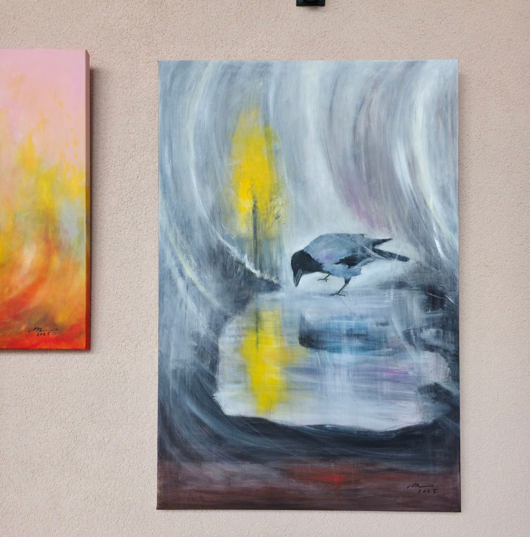 Akryylimaalaus pellavakankaalle 120x80x3cm