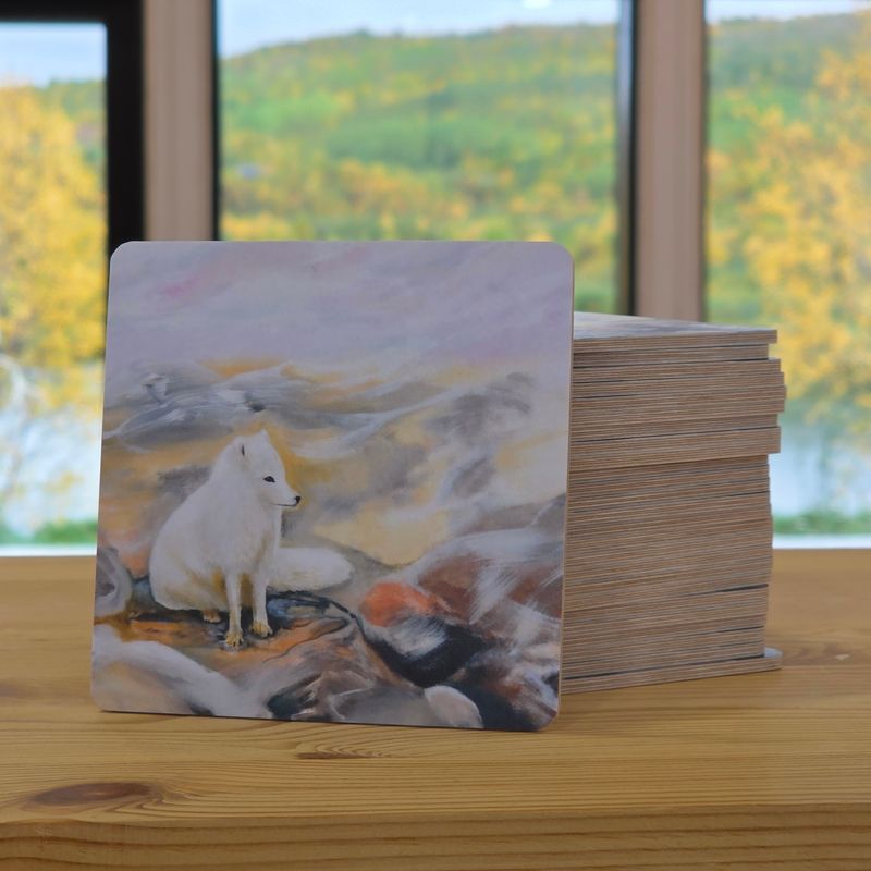 Koivuinen lasinalunen &quot;Naali&quot; 10x10cm. Tuotekuvat tulossa.