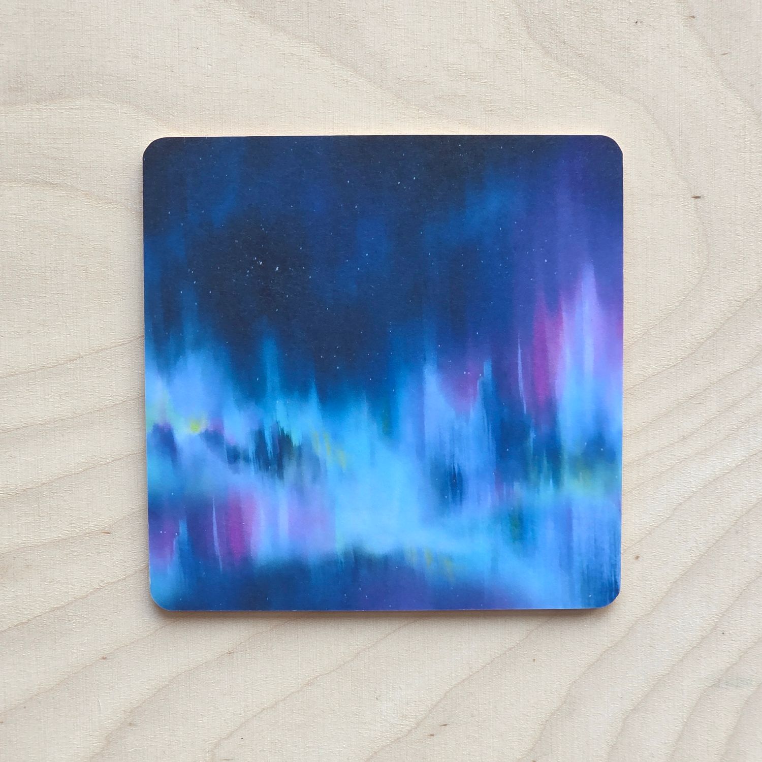 Koivuinen lasinalunen &quot;Aurora&quot; 10x10cm