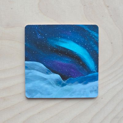Koivuinen lasinalunen &quot;Tähtien alla&quot; 10x10cm