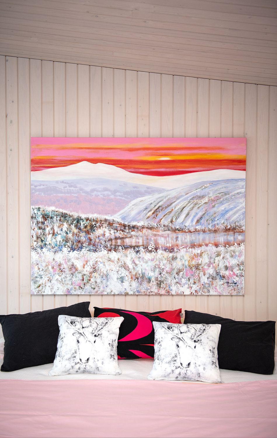 Akryylimaalaus pellavakankaalle, 110x150x3cm