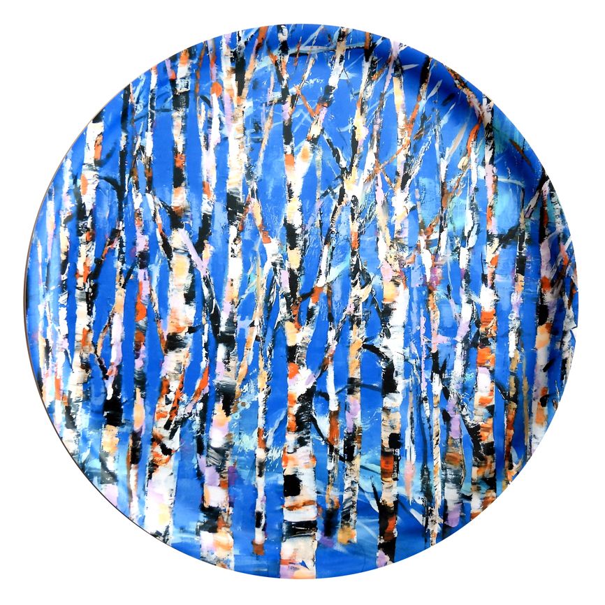 Sininen metsä, 40cm koivutarjotin