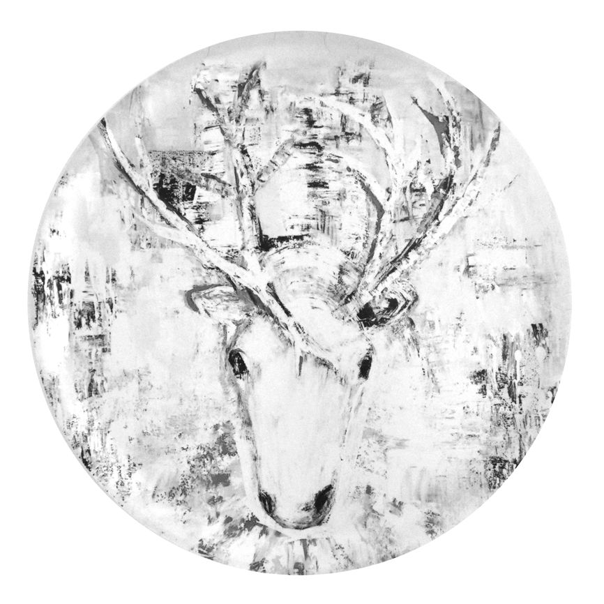 Ailo, mustavalkoinen, 40cm koivutarjotin