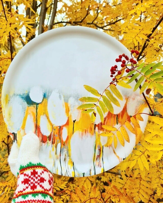 Tupasvillat, 40cm koivutarjotin