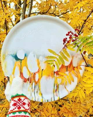 Tupasvillat, 40cm koivutarjotin
