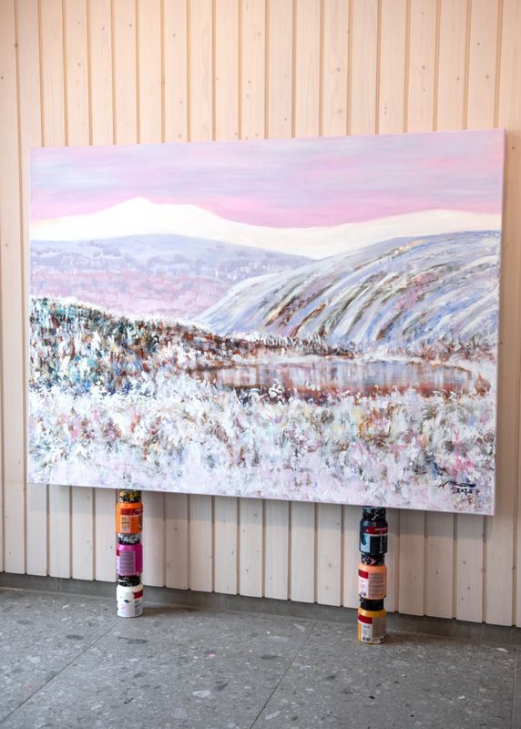 Akryylimaalaus pellavakankaalle, 110x150x3cm