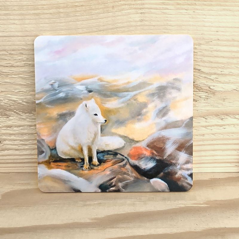 Koivuinen lasinalunen "Naali" 10x10cm