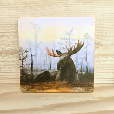 Koivuinen lasinalunen "Suon valtias" 10x10cm