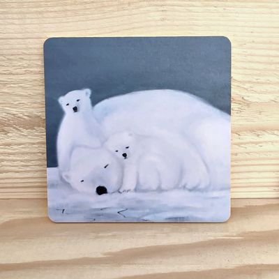 Koivuinen lasinalunen "Äidinrakkaus" 10x10cm