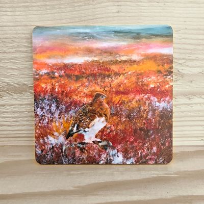 Koivuinen lasinalunen "Erämaa" 10x10cm