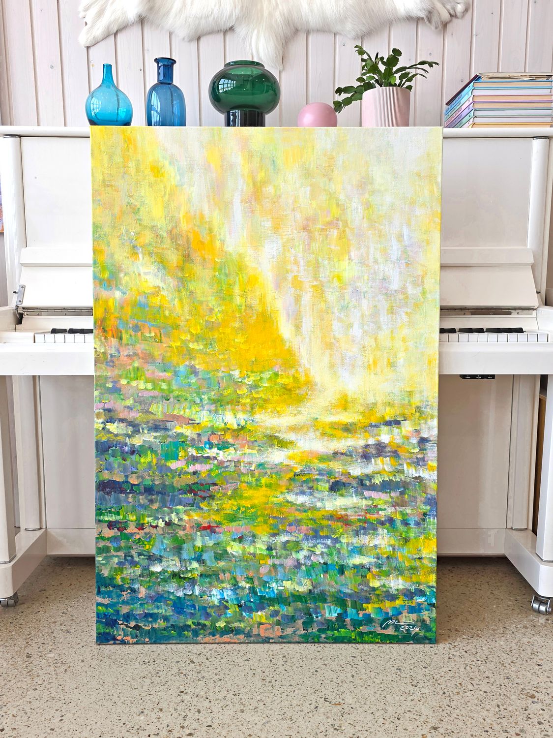 "Valon voima" Akryylimaalaus pellavakankaalle, 120x80x3cm