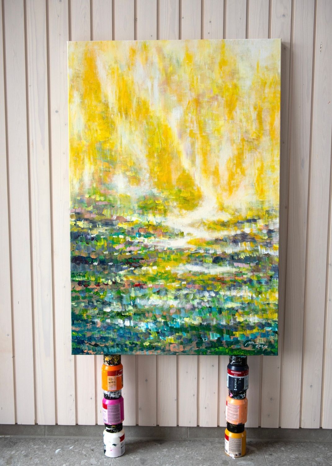 "Valon voima" Akryylimaalaus pellavakankaalle, 120x80x3cm