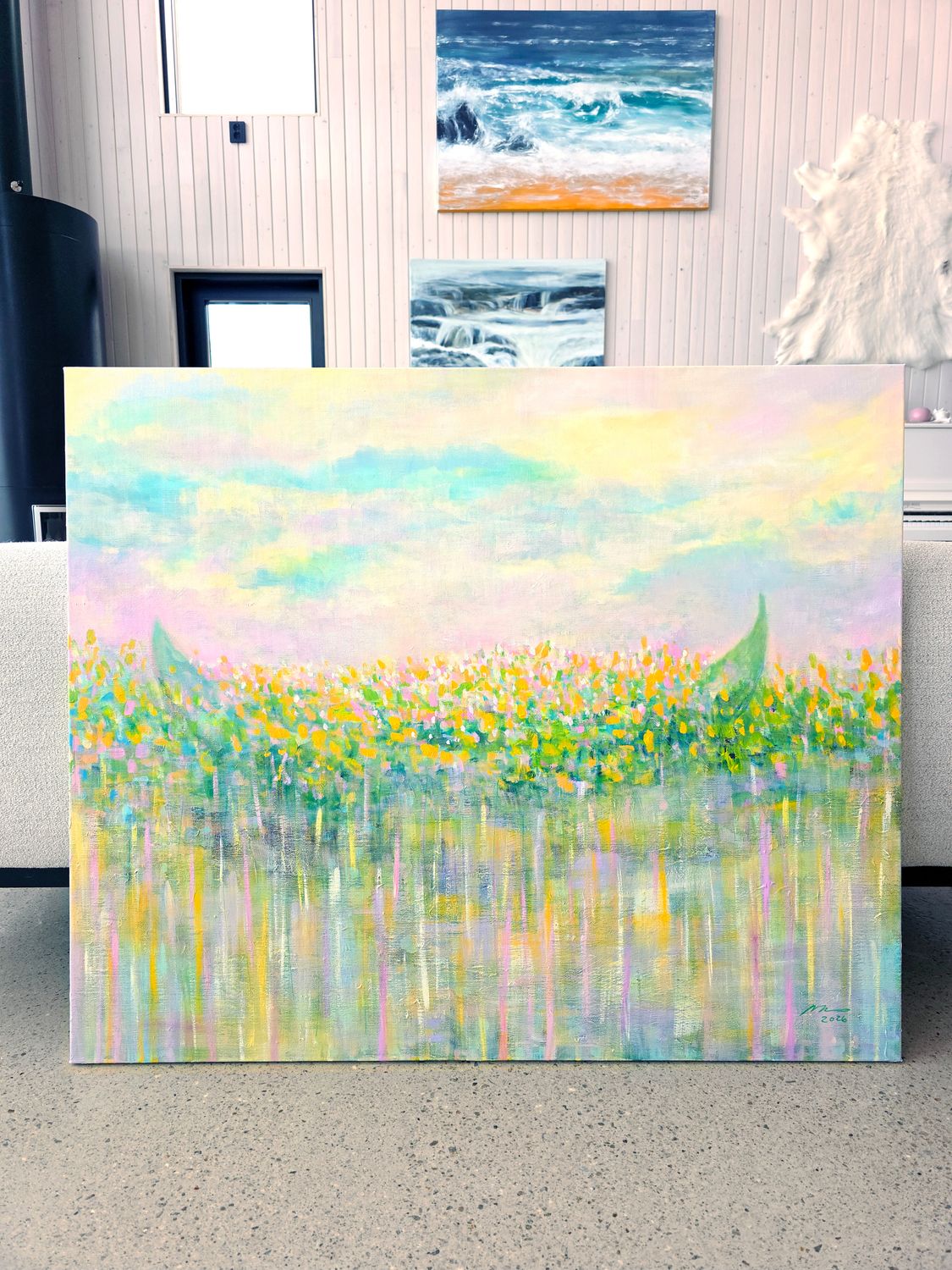 "Valloitettu vene", Akryylimaalaus pellavakankaalle 120x100x3cm