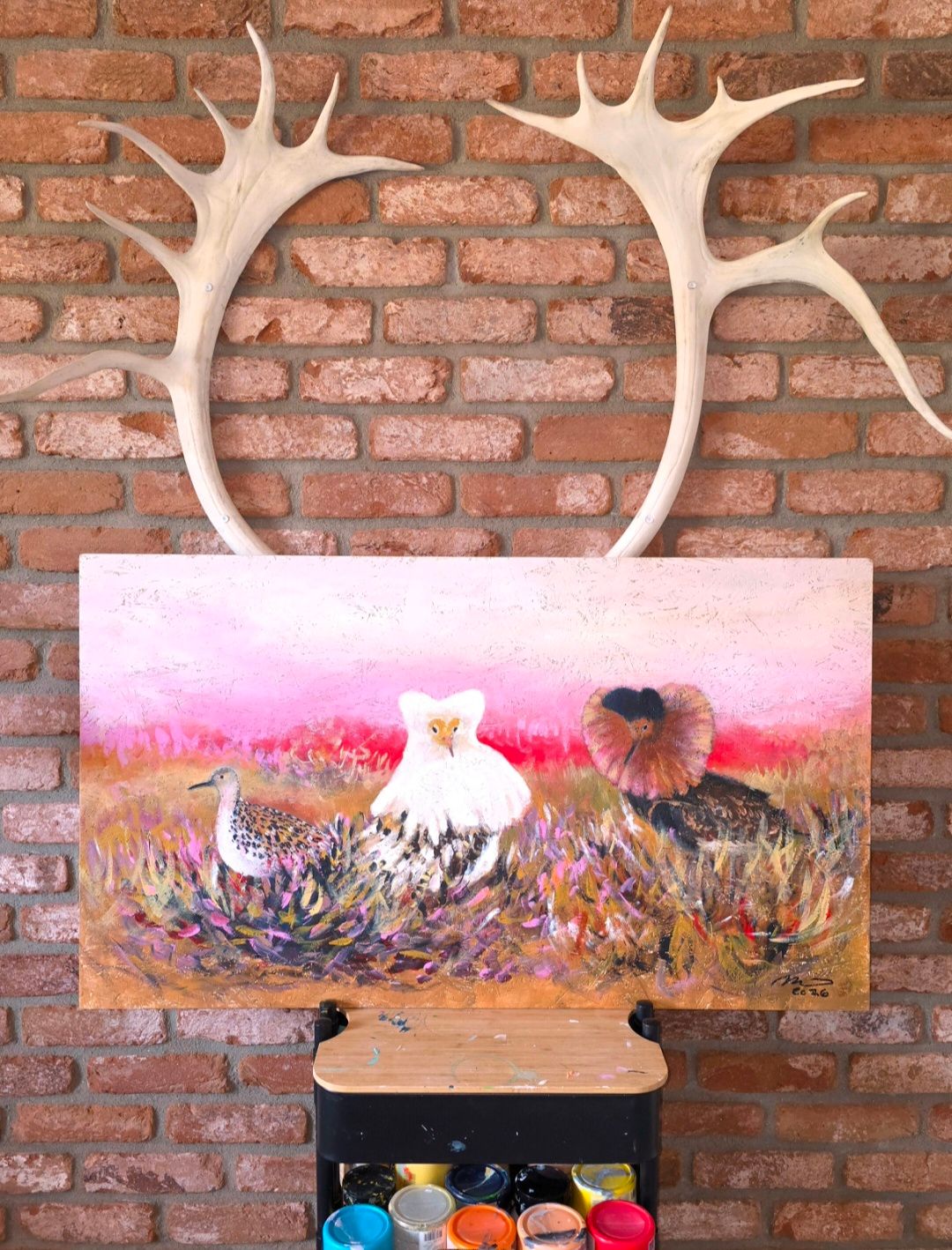 "Suokukot" Akryylimaalaus vanerille 60x104x1cm