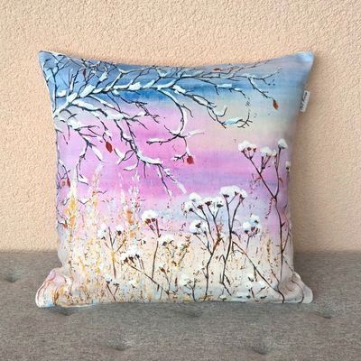 Uutta! "Ensilumi", Sisustustyynyliina 40x40cm
