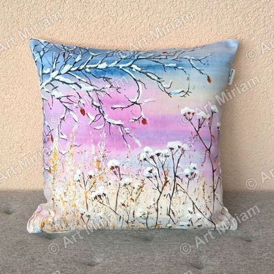 Uutta! "Ensilumi", Sisustustyynyliina 40x40cm