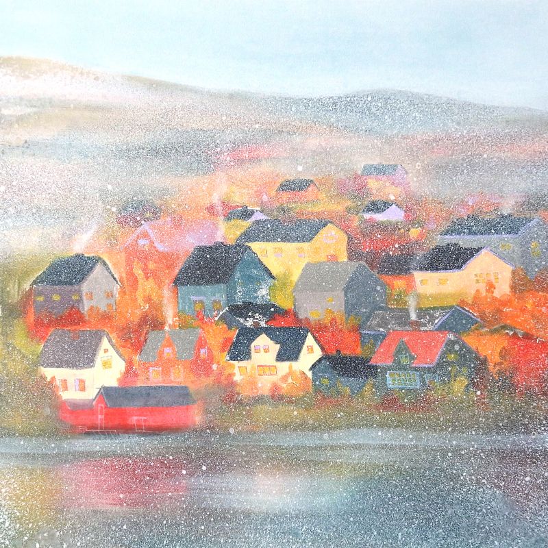 Tulossa uutta 9.10. "Sadepäivä", Sisustustyynyliina 40x40cm