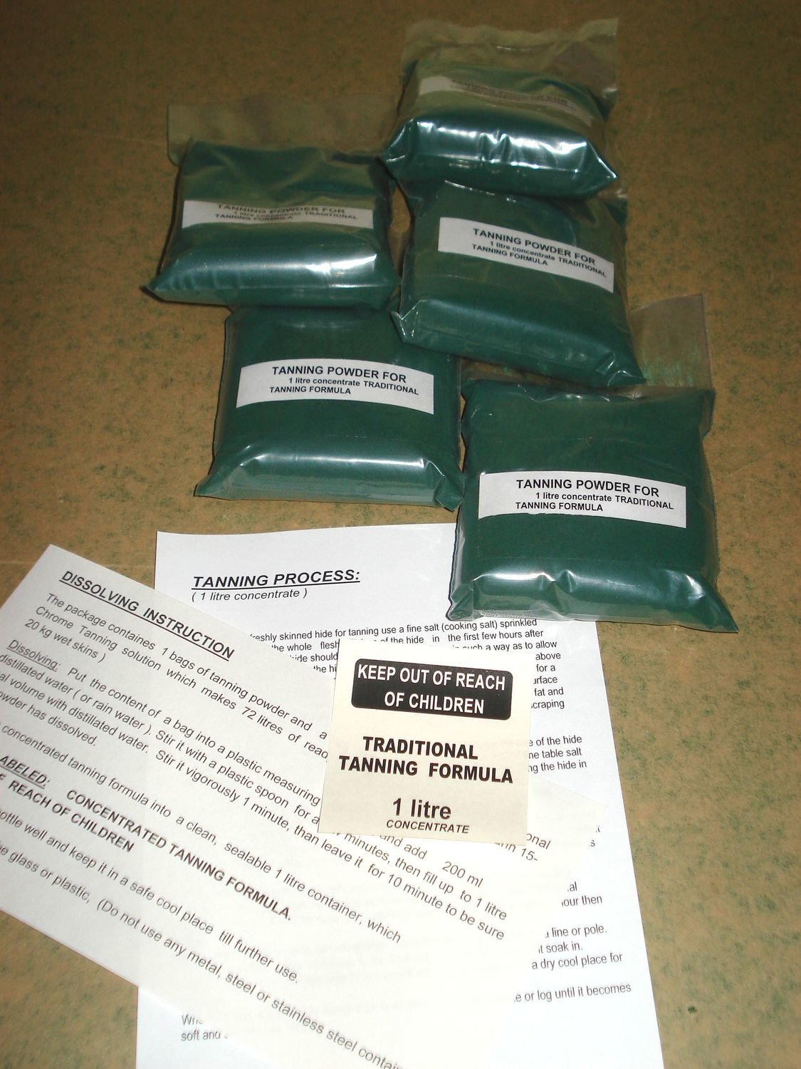 5 bags Bulk Taxidermy Tanning Powder, tan 75 kg animal hide, leather