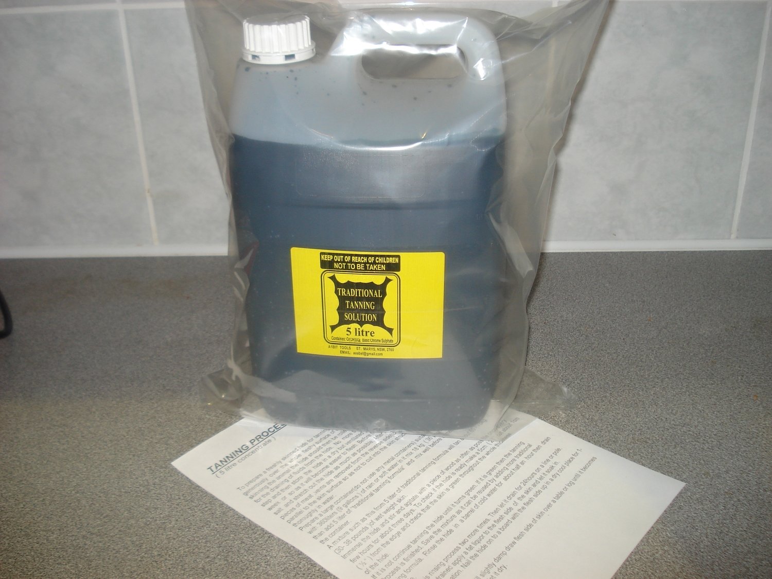 Bulk  5litre Traditional Chrome tanning solution, concentrate
