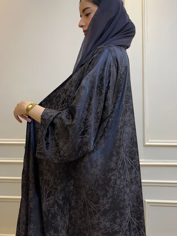العبايه المشجره لون رمادي