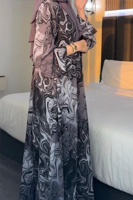 عبايه فاطمه لون رمادي