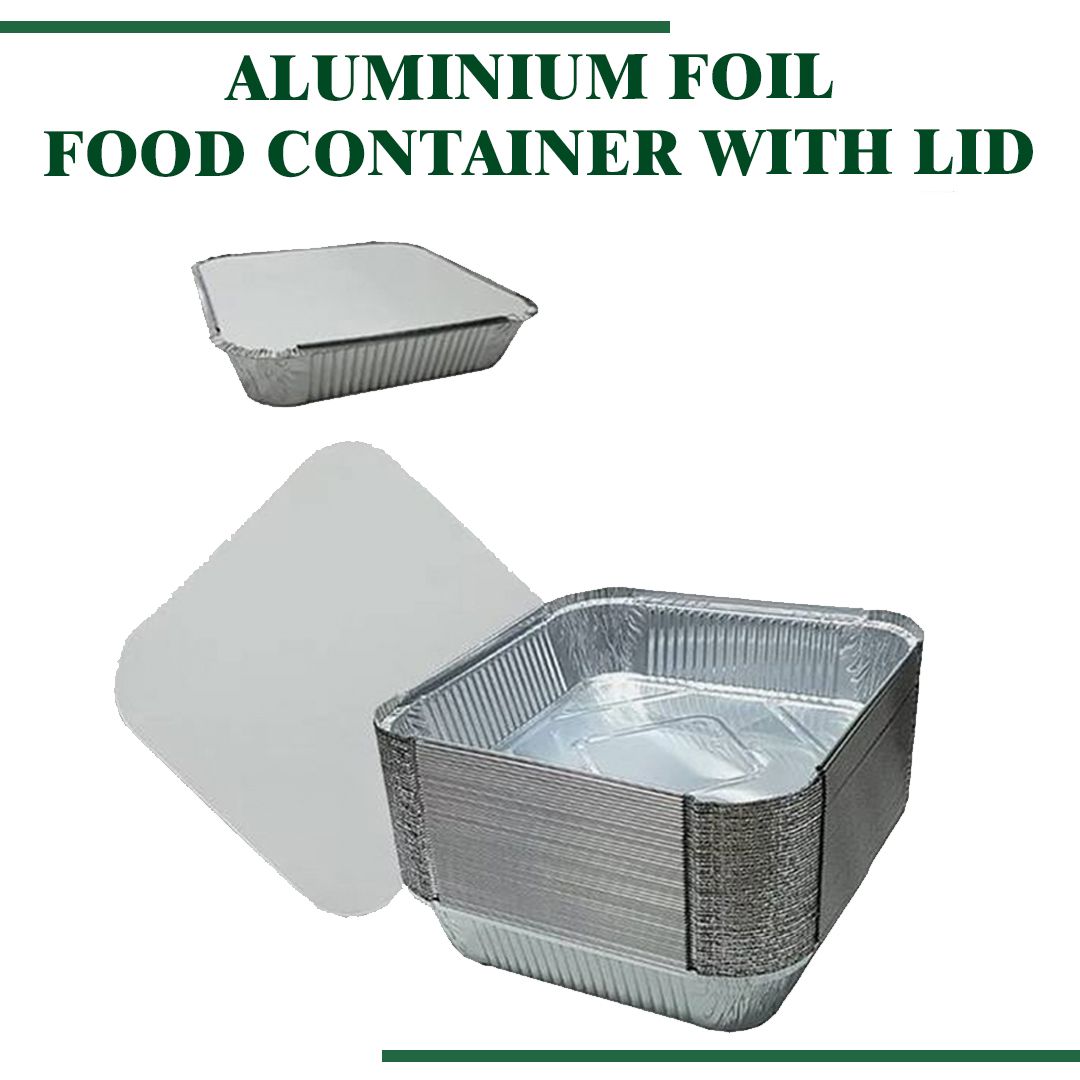 Aluminium foil food container with lid