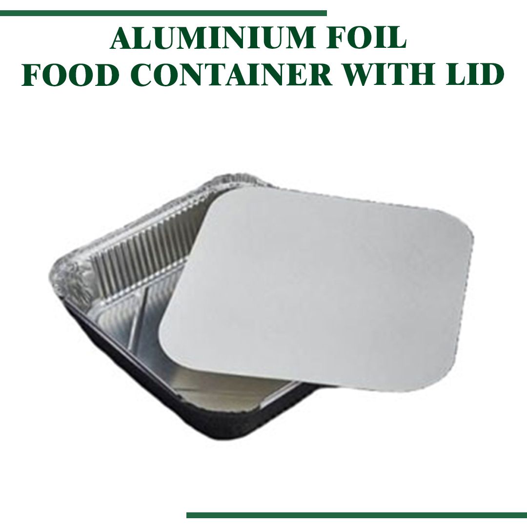 Aluminium foil food container with lid