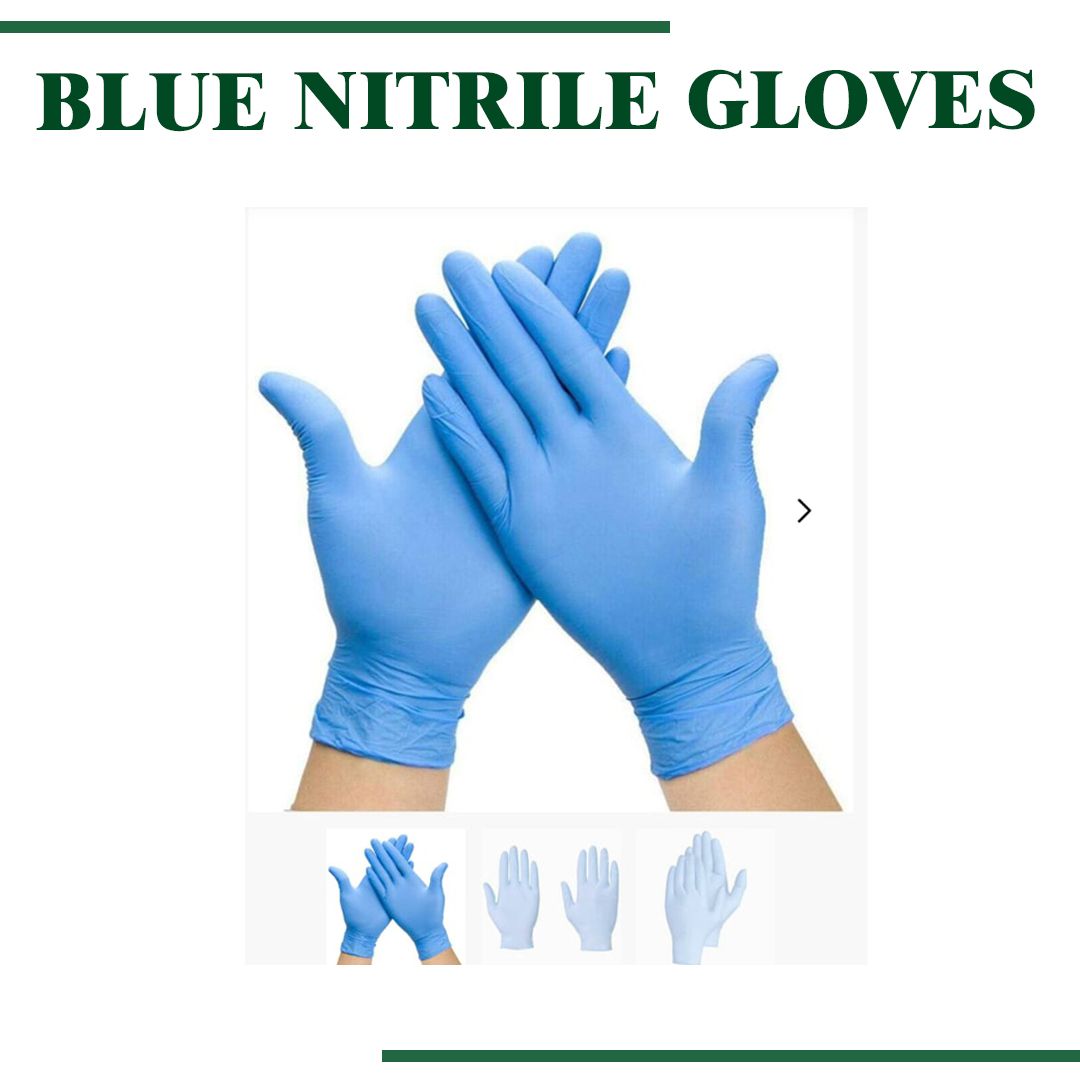 Blue nitrile gloves