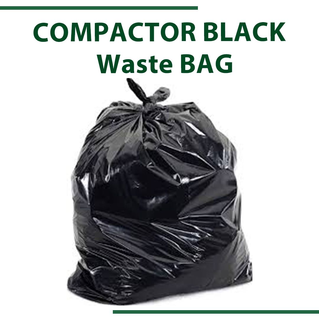 Compactor black waste bag