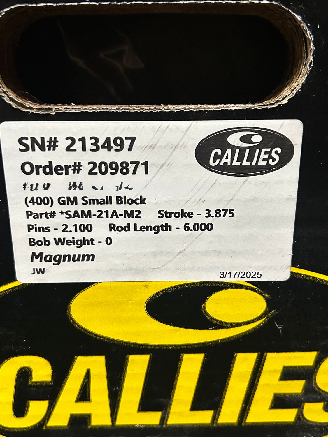 SBC Callies Magnum Crankshaft - 400 Main