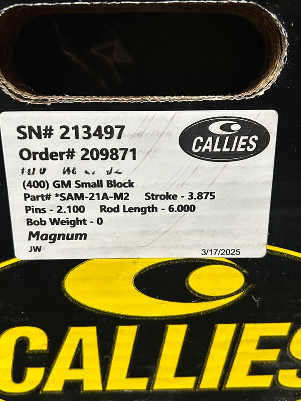 SBC Callies Magnum Crankshaft - 400 Main