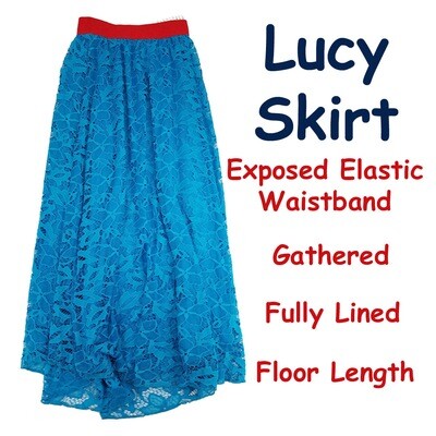 LUCY LuLaRoe Gathered Lined Floor Length Skirt